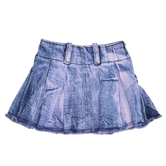 Flowers By Zoe Denim Skirt Blue & Pink - Picture 2 of 10